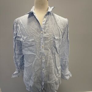 Kivari Light Blue Striped Casual Shirt